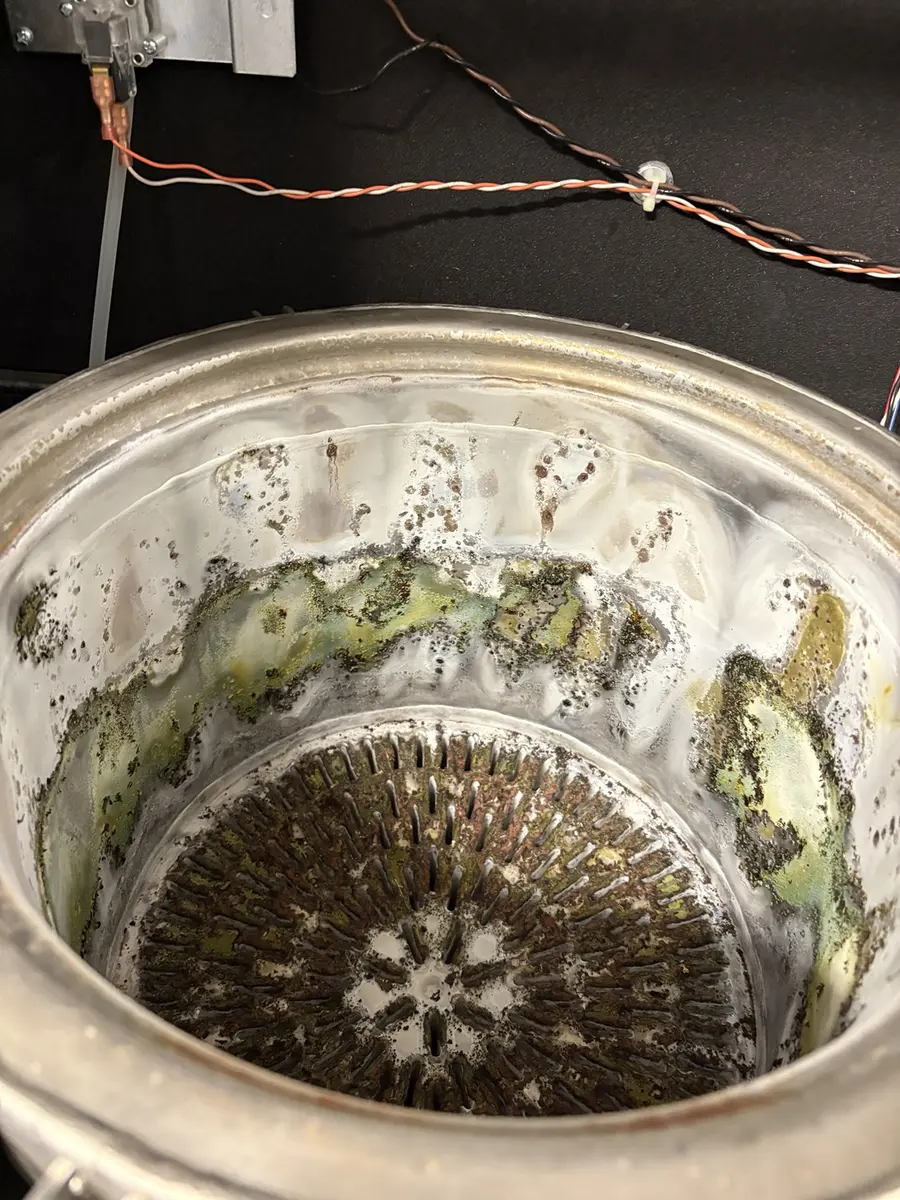 Boiler heat exchanger before cleaning